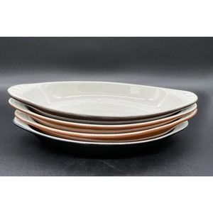 H F Coors China Oval Au Gratin Dishes Chefsware 75H Black Brown Orange Set Of 4